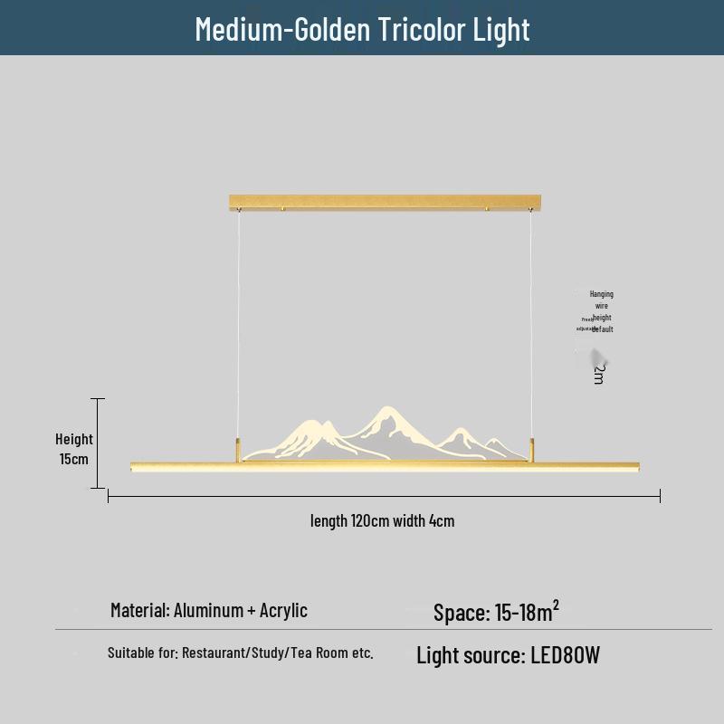 Modern Zen Dining Pendant Light: Pine-Inspired Multi-Head Strip Lamp for Tea Table or Study Desk
