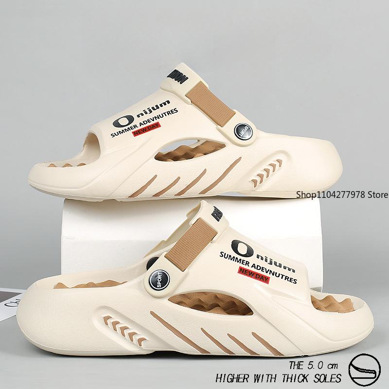 Fashion Size 47 Men Slippers 2025 Summer EVA Soft-soled Platform Slides Sandals Indoor Outdoor Walking Beach Shoes Flip Flops Mens Shoes