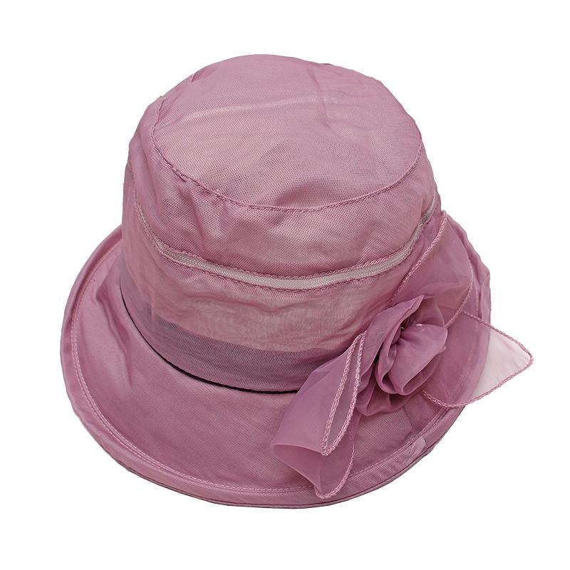 Middle-aged and elderly hats Women's simple basin hats New breathable organza sun hats Mom sun hats Sunscreen cool hats Summer