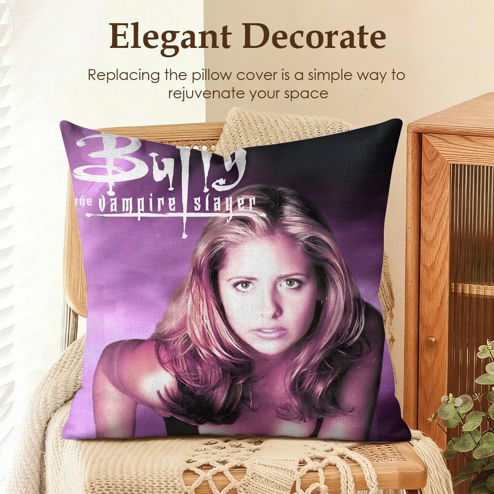 

TV BBuffy the Vampire Slayer Cushion Cover Natural Linen Organic Fabric DoubleSided Printing Sofa Home Decor Gift Pillow Case 30x30cm