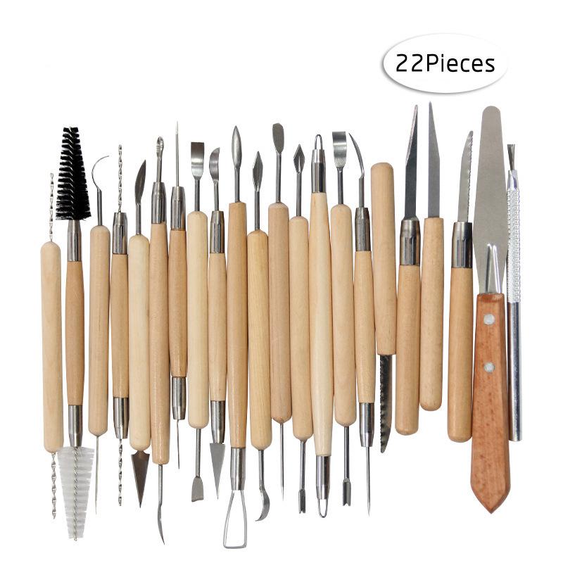 51-Piece Ceramic & Stone Clay Sculpting Tool Set with Round Rods