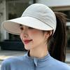 Summer Sun Hat, Wide Brim Sun Protection Hat for Women, UV Blocking Arc Shape Face Slimming Design Beach Travel Outdoor Cap