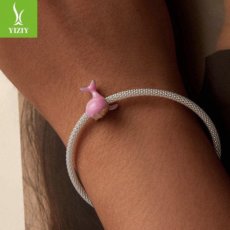 Yin Ziyun Rosa Wal DIY Armband mit Traum Ozean S925 Sterlingsilber Glücksbringern