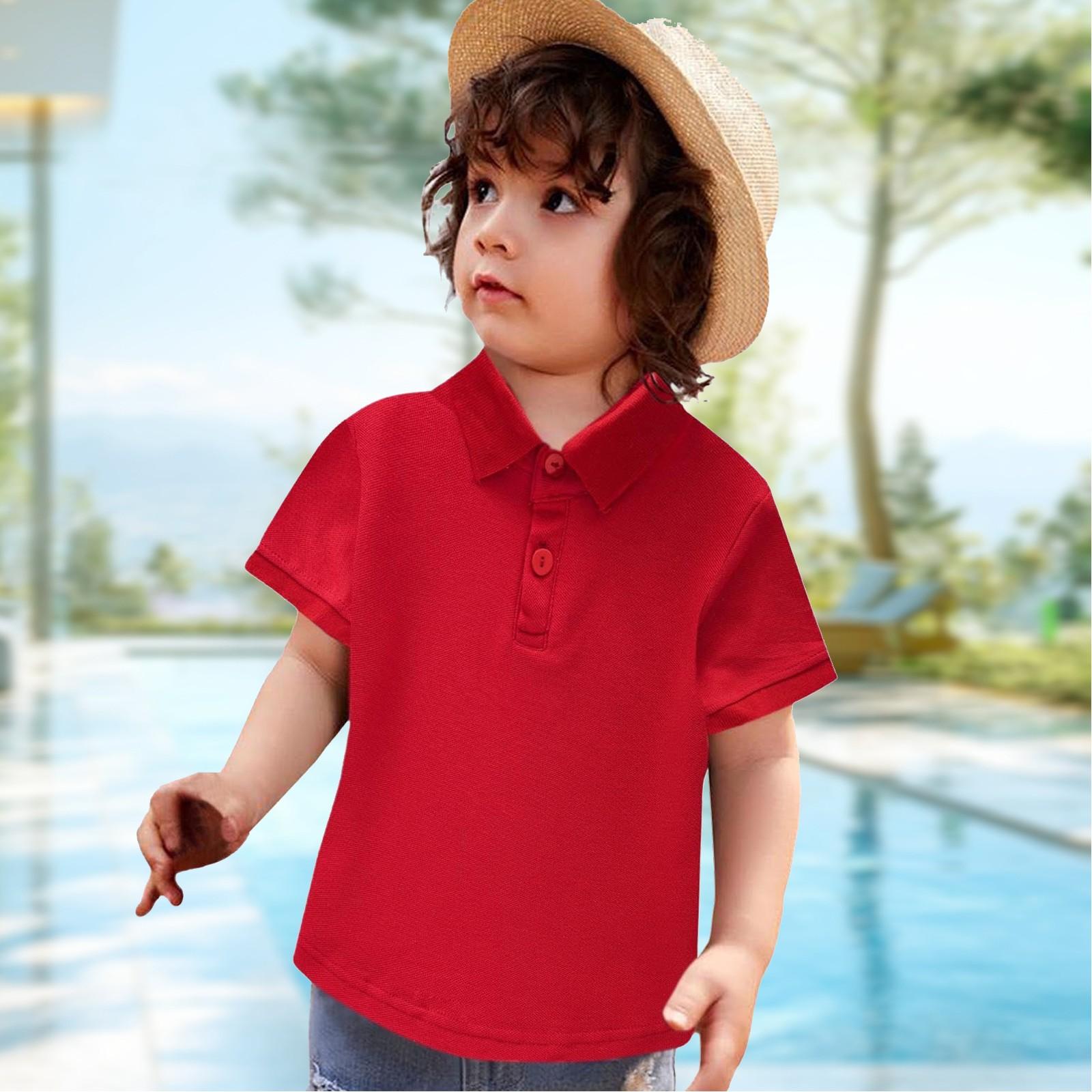 

Kids Short Sleeve Shirt School Uniform Shirts For Boys 150 красный