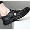 Fashion Summer Men's Leather Casual Shoes Breathable Men's Sneakers Outdoor Platform Shoes Lightweight Men's Moccasins Sandals