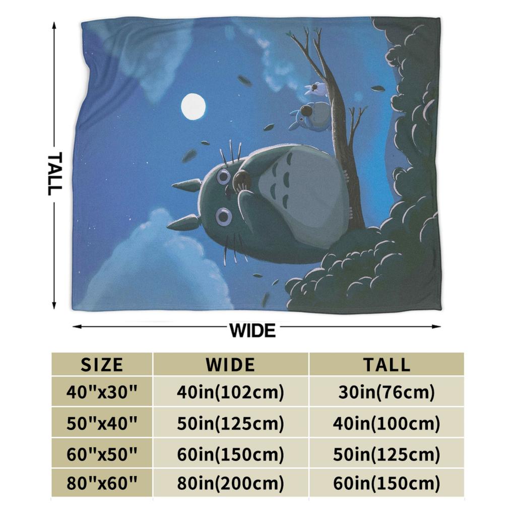 Anime Tonari No Totoro Deckenbezug Fleece T-Totoros Niedlich Warm Überwurfdecke für Zuhause Sofa Schlafzimmer Steppdecke