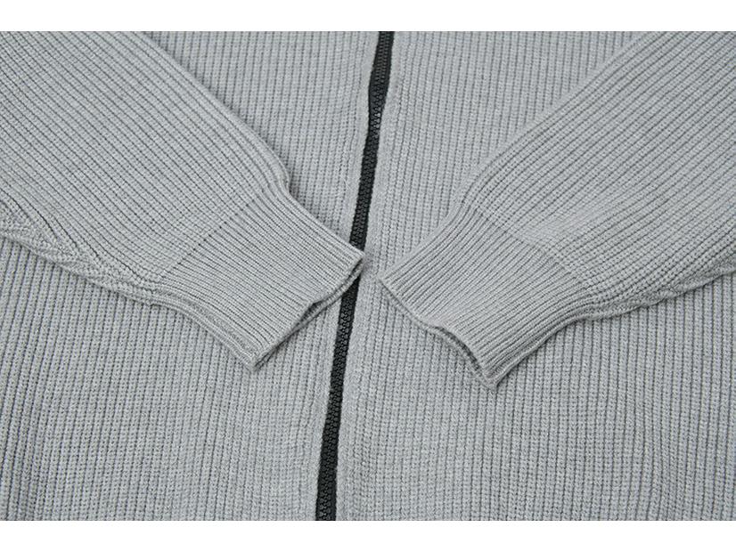 STONE Uniszex Cipzáras Kardigán Álló Galléros Jelvényes Kötött Pulóver Őszre/Télre