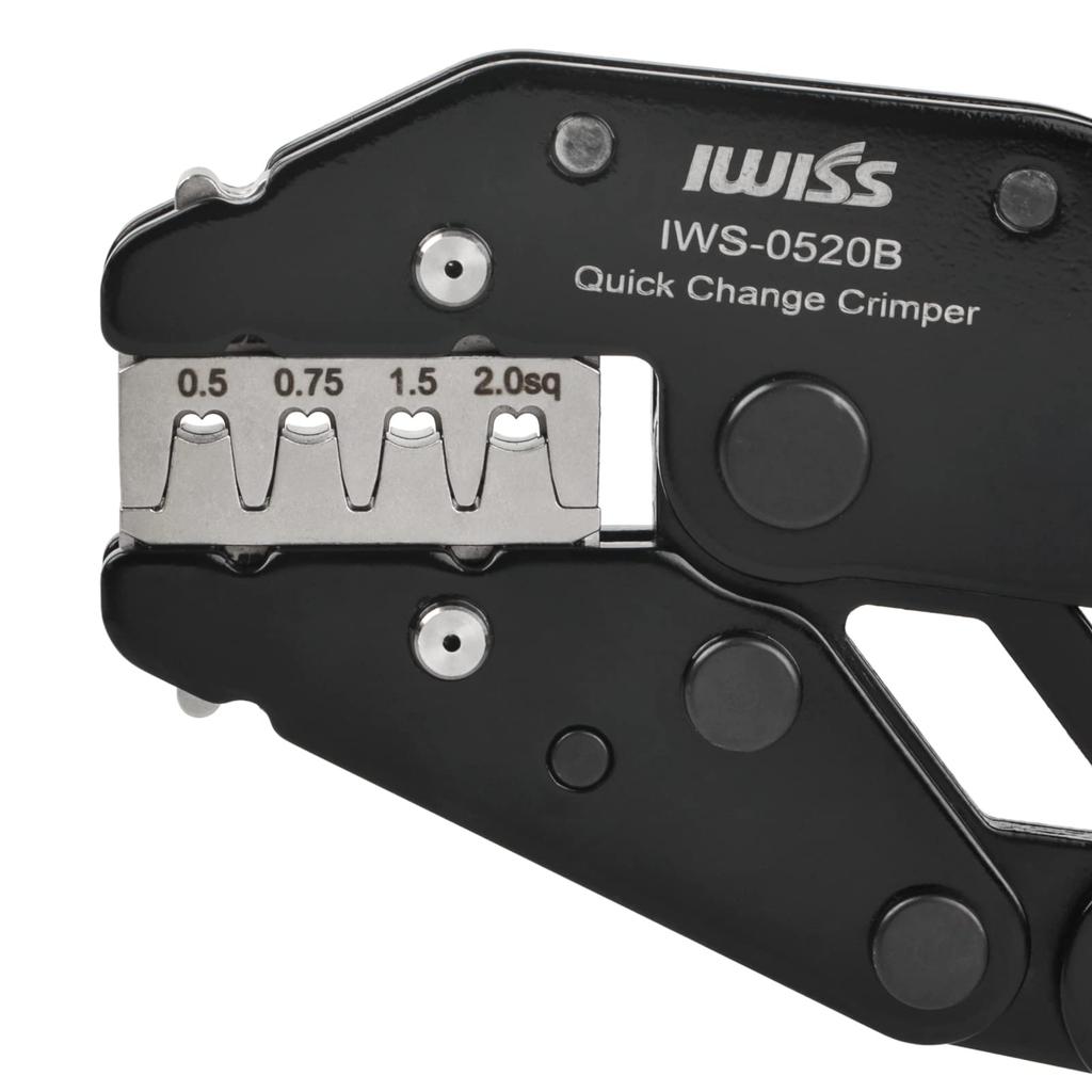 IWISS MultiCrimper Series Precision Crimping Pliers for Bullet Ratchet-Type Terminals, 0.5-2.0mm², IWS-0520B