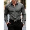 Men's Solid Red Long Sleeve Formal Dress Shirt for Business Office Wear