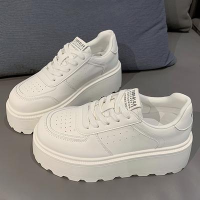 Leather Little White Shoes Children's Spring and Summer New High-value Board Shoes Muffin Thick Sole Heightening Casual Sports Shoes