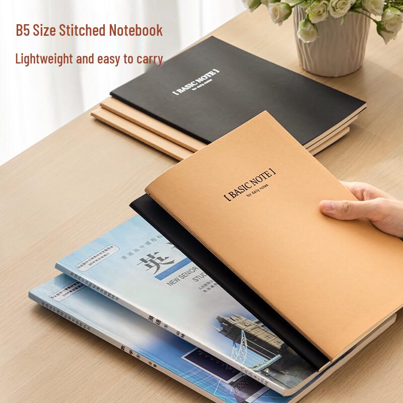 Deli B5 Kraft Paper Soft Cover Stitched Notebook (6-Pack)