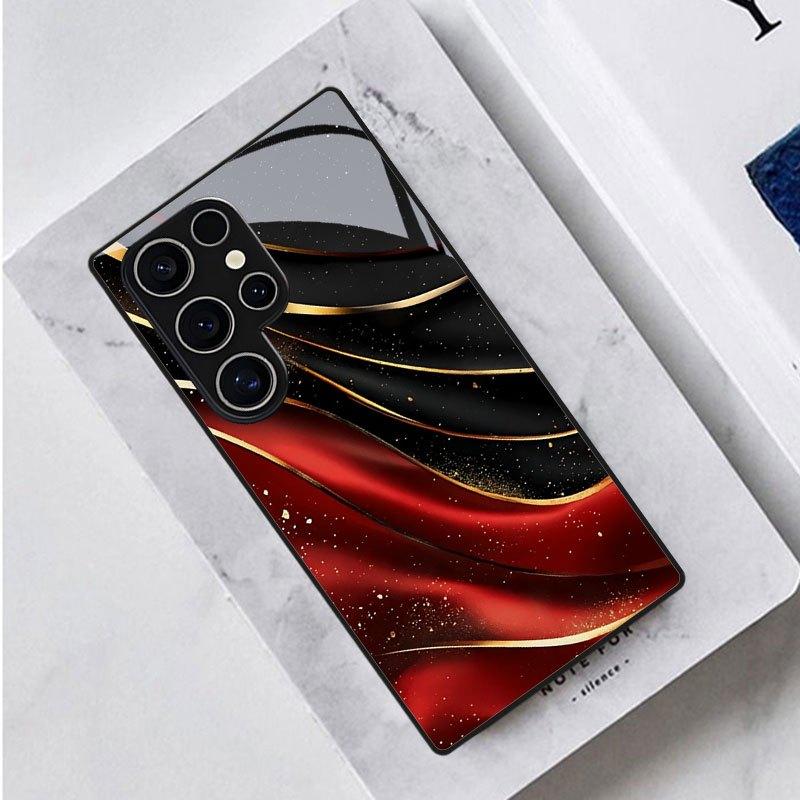 Elegant Red Black Fashion Phone Cases Phone Case Mobile Phones Glass for Samsung Galaxy S26 S25 S24 S23 S22 FE Ultra Plus