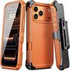 Defend Rotatable Camera Lens Protector Holder Phone Case With Back Clip for iPhone 17 16 Pro Max  3-Layer PC Shockproof Cover