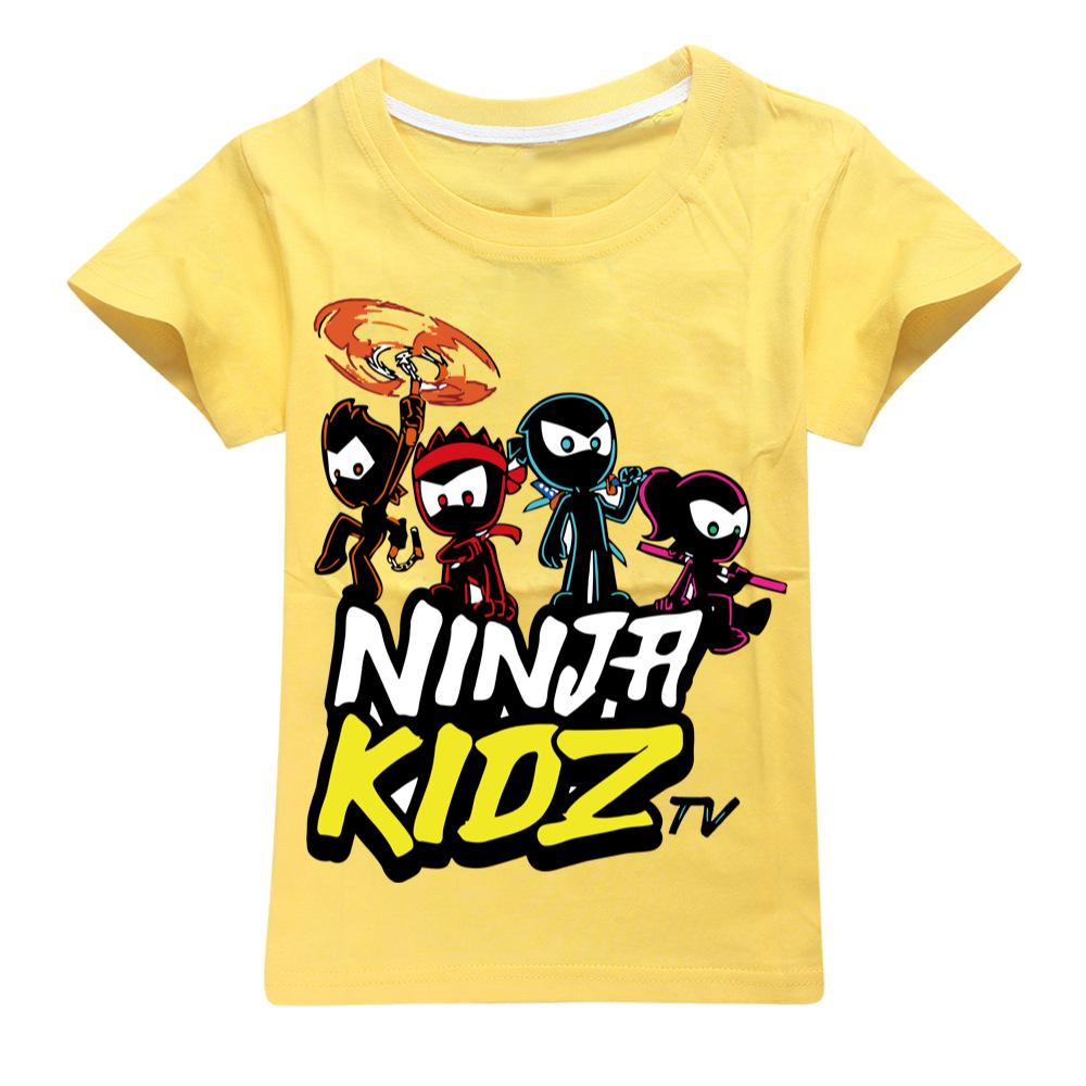 

NINJA KIDZ Дитячий одяг Літо Хлопчики Мода Футболка з коротким рукавом Графічна футболка для хлопчиків Топи для дівчаток Дитячий светр 110