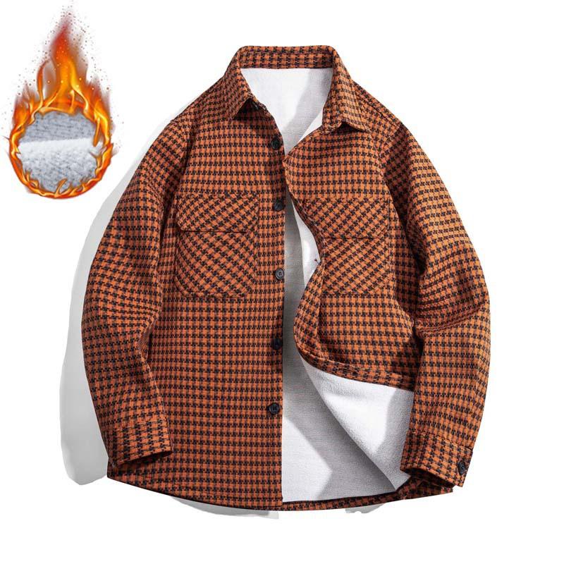 Herbst- und Wintermode Verdickte karierte Woll-Lammfelljacke Lockeres Oberteil