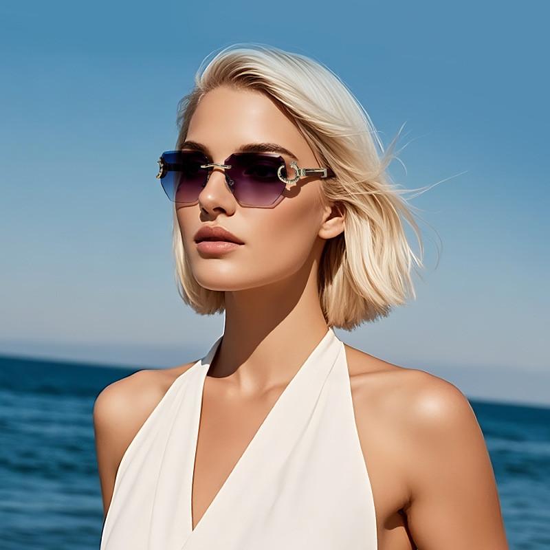 Fashion Polygon Sunglasses With Uv400 Protection For Outdoor Activities And Parties