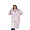 Popular Medium and Long -padded Clothes for Women's Winter Korean Color Matching Fashion and Leisure Hooded