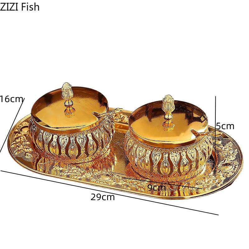 Barattolo per Condimenti in Metallo e Vetro Stile Europeo Creativo Barattolo per Conservare Condimenti da Cucina Set di Barattoli per Spezie Domestici Strumenti Creativi per Condimenti
