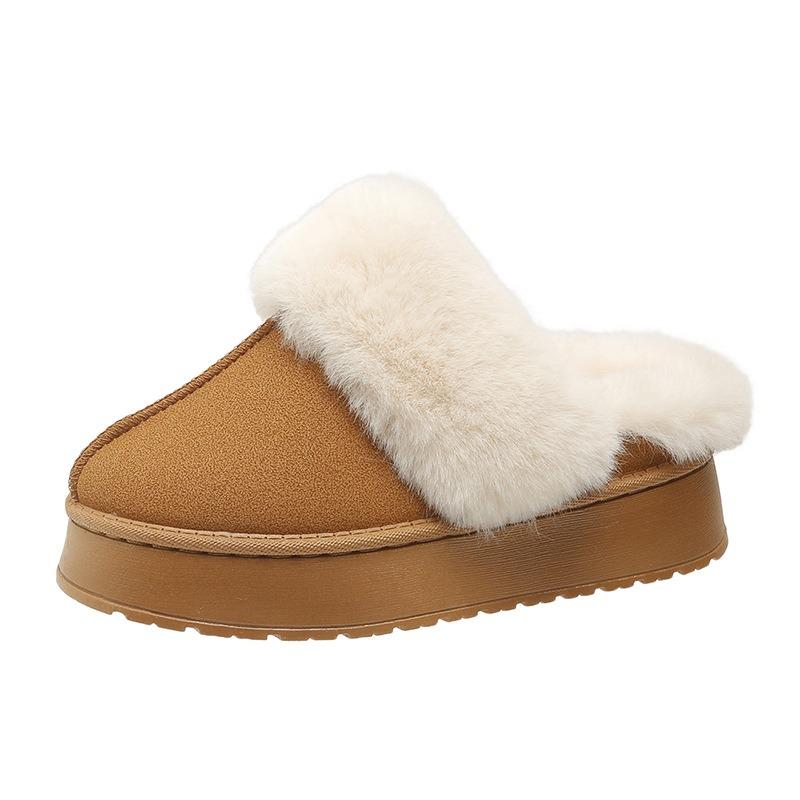 

Baotou snow mop wear winter new thick-soled piled thickened warm indoor cotton shoes Mao Mao shoes 41 коричневый