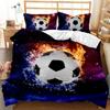 Soccer Duvet Cover Set Cool Special Effects Background for Player Kids Teen Boy Polyester Bedding Set King Size with Pillowcase