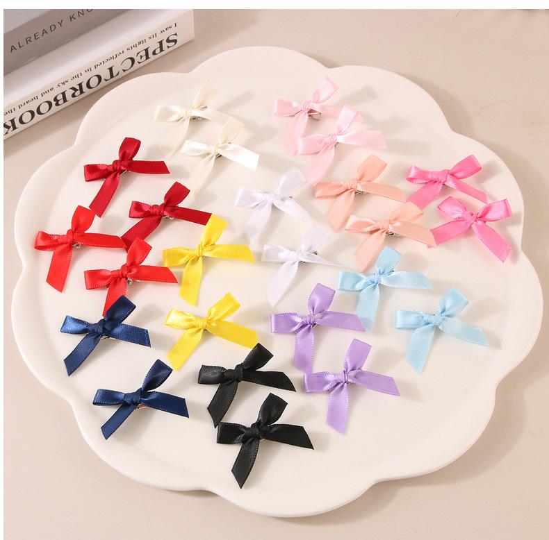50PCS Mini Bowknot Hair Clips 4cm Ballet Style Sweet Ribbon Bow Hairpin Headwear Girls Hair Accessories Pink Blue Red Barrettes