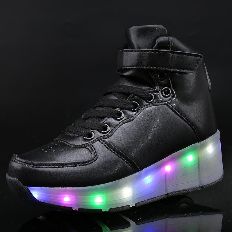New Code Children's Single-wheel Runaway Shoes Vibrating Luminous Sole Double-wheel Colorful Light Wheel Shoes