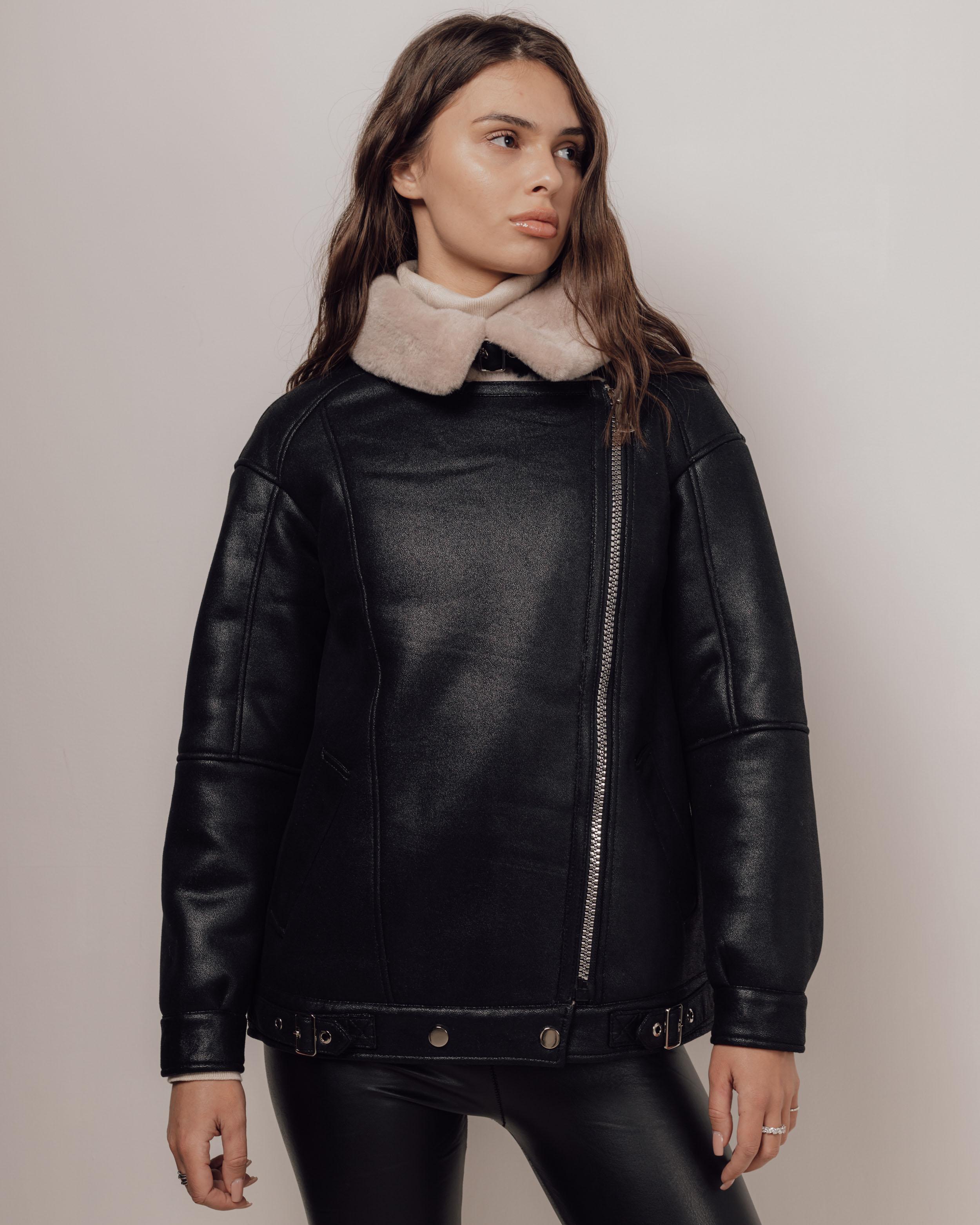 

Дублянка коротка RR Designer 9028 42 чорна 46 мигдалевий