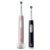 Oral-B Pro Series 1 Lot De Deux, Brosses À Dents Électriques Rose Et Noire, 2 Brossettes, Conçue Par Braun