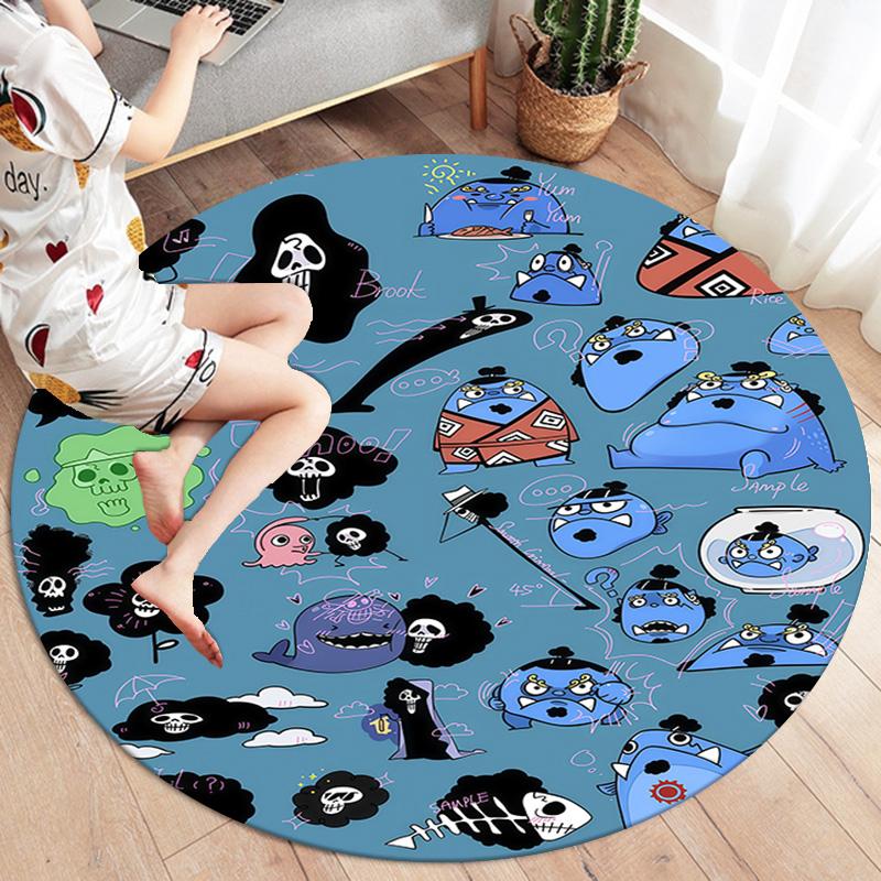 One Piece Round Area Rug Carpet Rug For Living Room Bedroom Sofa Playroom Decor Nonslip Floor Mat