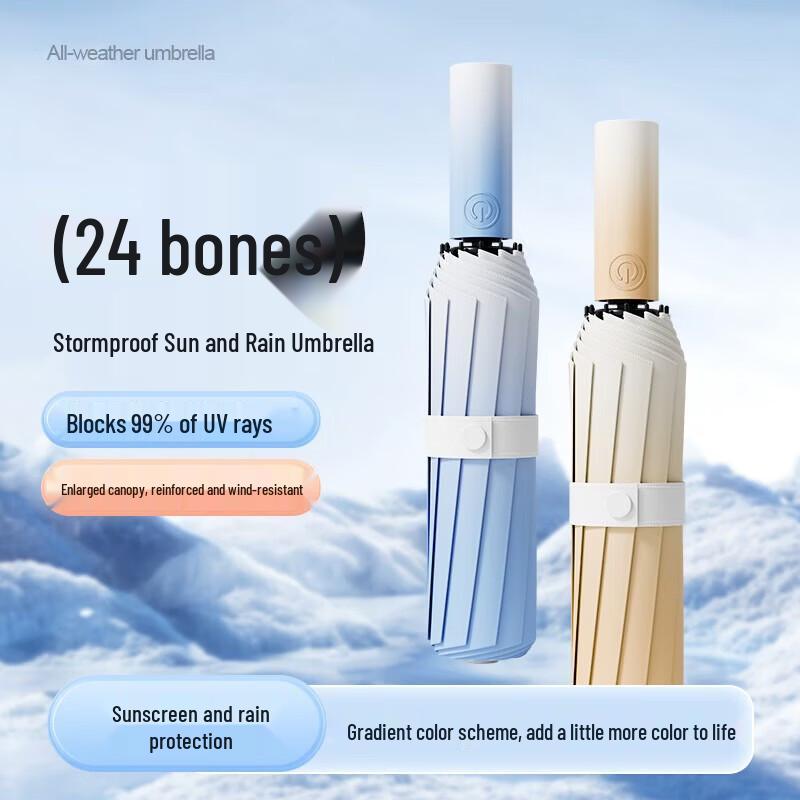 Red Leaf Automatic Folding Umbrella