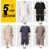 MiiOW Men's Waffle Short Sleeve T-Shirt & Shorts Set