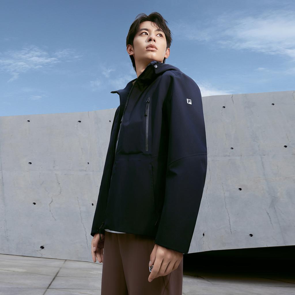 Fila 2023 Winter New Two-Piece Jacket Outdoor Windproof Three-In-One Climbing Coat Men Jackets Legendary-Blue A11M341701FNV