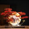 Chinese Style Welcoming Pine Home Zen Lamp Circle Hanging Reverse Flow Incense Burner, Office Aromatherapy Stove Decoration