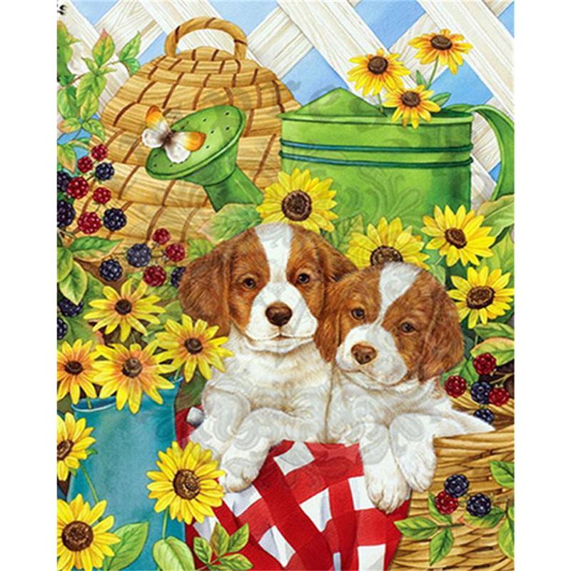 5D DIY Diamond Painting Cute Puppy Diamond Mosaic Diamond Embroidery Full Set Cross Stitch Kits Home Decor Gifts