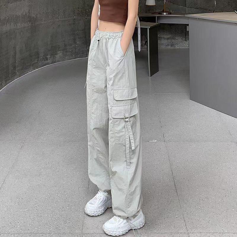 

American Retro Quick-Dry High-Waisted Casual Pants for Women - Summer, Loose, Breathable, Versatile S (Recommended for 38-45 kg) абрикосовый