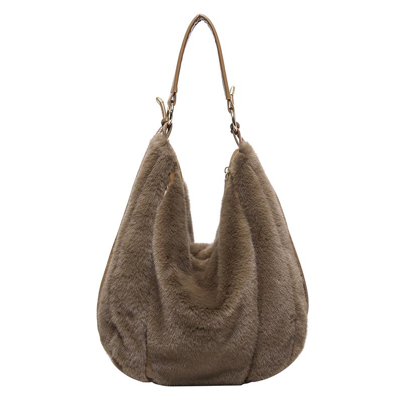 New Solid Plush Velvet Sweet Shoulder Bags Elegant Cute and High-end Tote Bags 2026 Versatile Crossbody Bag for Women