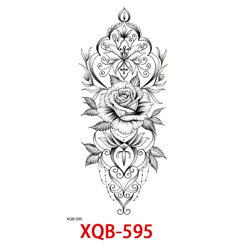 Small Full Arm Tattoo Sticker, Flower Letters, Plain Flower Tattoo Sticker Tattoo