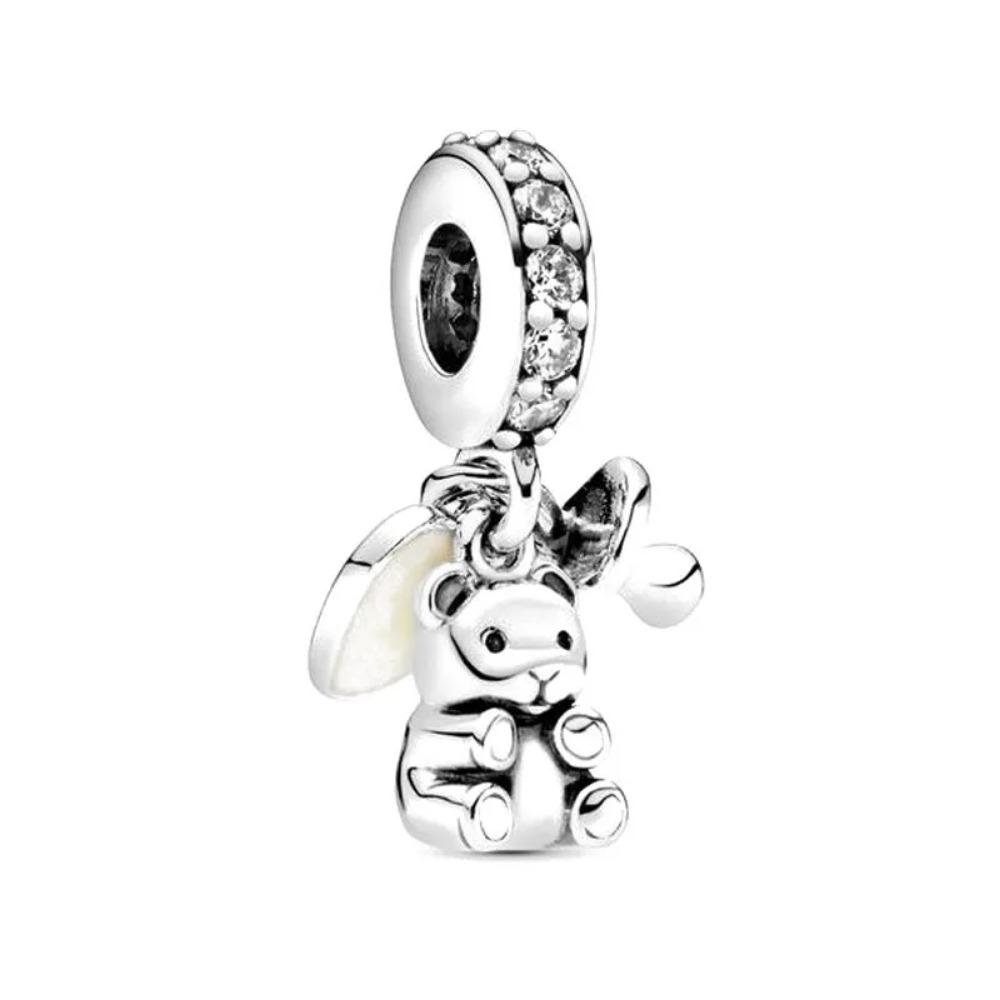 925 Silver Family Charm Fit Original Bracelet Jewelry Pendant Boy Girl Sparkling Mom Bead Sisters Dangle Plated