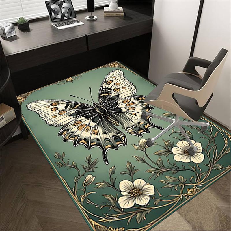 1PC Butterfly Flowers Extra Large Non Slip Floor carpet, Office, family, bedroom, Studio   Large Area Rug Indoor Rugs, , Vibrant Colors
