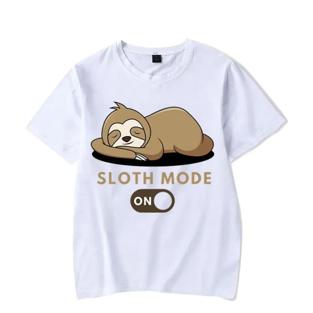 Men's T-shirts Sloth Mode Graphic Tees Y2k Short Sleeve Shirt Men Cartoon Animal Streetwear Tops Funny Sloth Homme Camiseta
