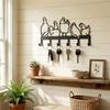Five Hen Silhouette Wall Hanging Key Holder Vintage Clothes Storage Rack  Rural Farmhouse