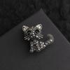 Cute Crystal Cat Brooches Zircon Vintage Brooches Suits Accessories Cat Badge Pins  Ornament