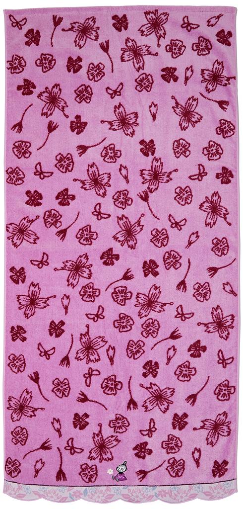 Moomin MOOMIN Little Flower Garden Bath Towel Purple Towel Museum Floral Scala Fluffy Soft 60 x 120 cm My's 47-2673300 Approx.