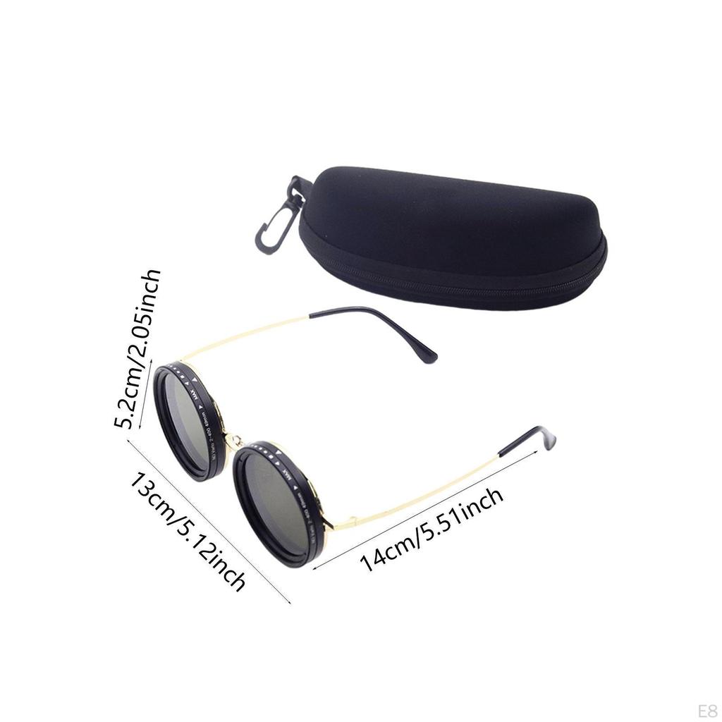 Adjustable Tint Sunglasses Beach Fashion Decoration Eyewear Round Polarized Glasses for