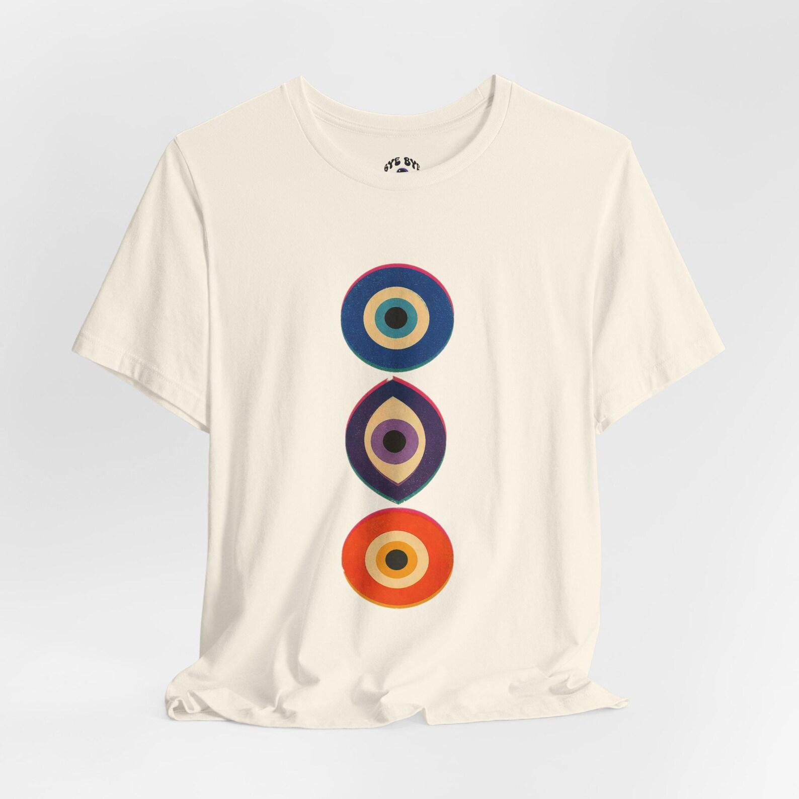 Mid-Century Color Dot Stack Tee | Retro Geometric Circles M