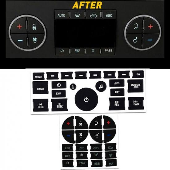 For GMC GM Radio+ Climate Button A/C Control Re2pcs Decals Stickers Interior Car