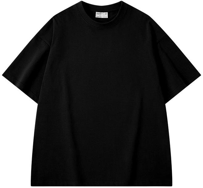 Men's Heavyweight Thickened Cotton Short-Sleeve Drop Shoulder T-Shirt, 300g, Solid Color, Trendy Summer Base Layer