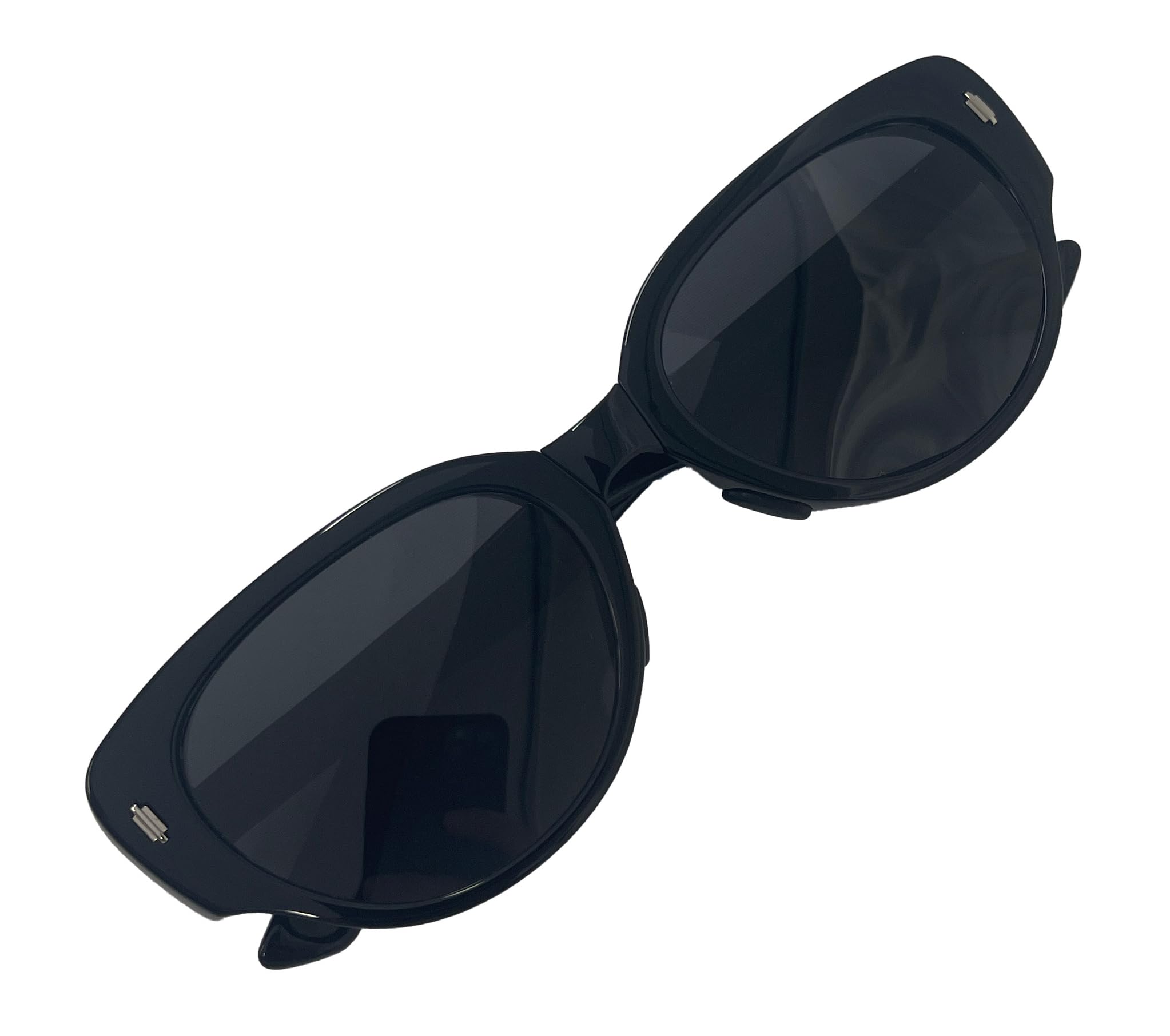 

[PP] Foldable Polarized Sunglasses, TR90 Frame, Flat Lenses, UV Protection, Glare Reduction, Compact (BlackSmoke (CD009))