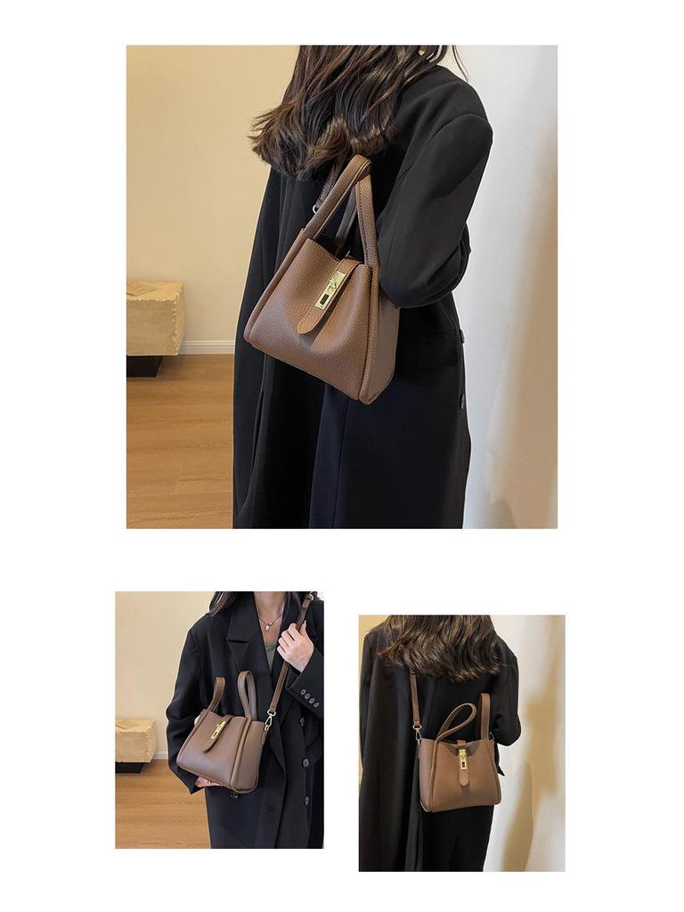 Women's Retro Fashion Bucket Bag - 2025 Autumn/Winter Vegetable Basket Handbag & High-End Niche Messenger Bag