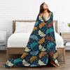 Ginkgo Biloba Flannel Blanket Super Warm Colorful Leaves Print Bedding Throws Winter Travel Office Bedroom Novelty Bedspread